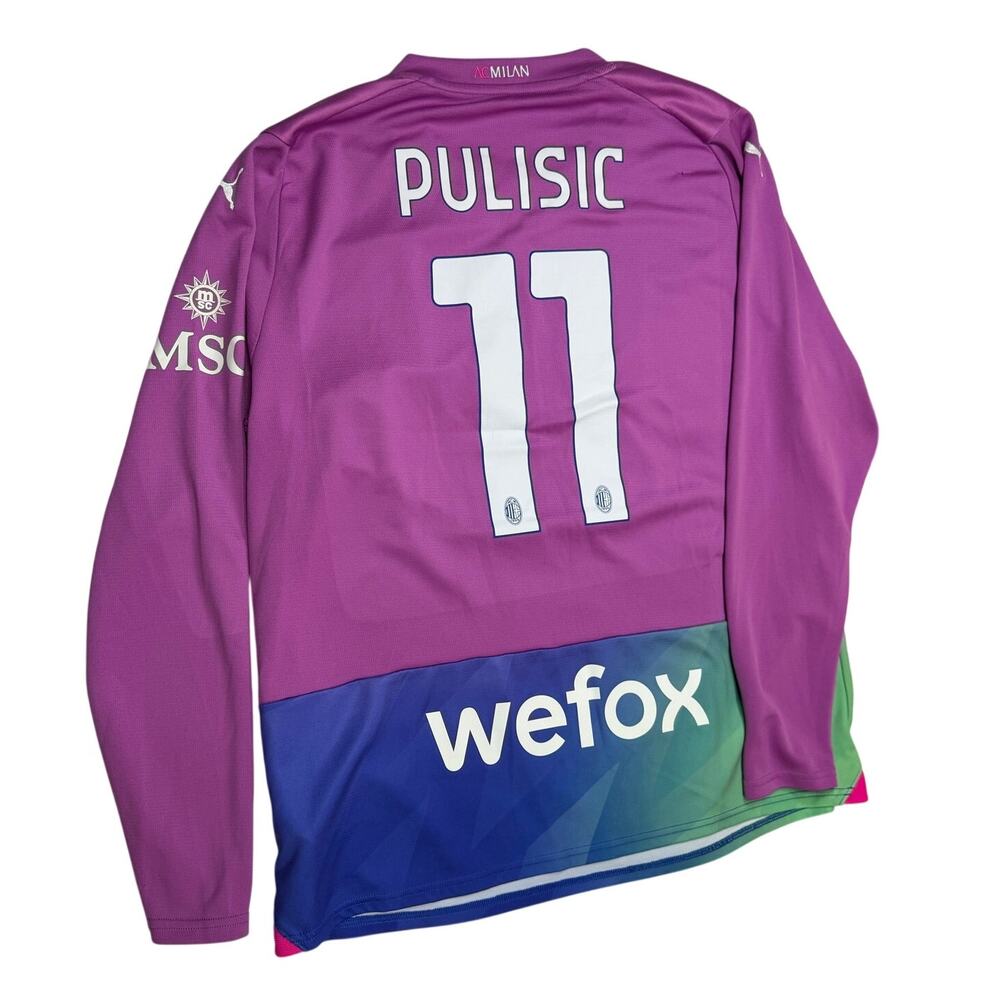 Puma Christian Pulisic AC Milan Authentic Jersey Men’s Size XL Purple Green